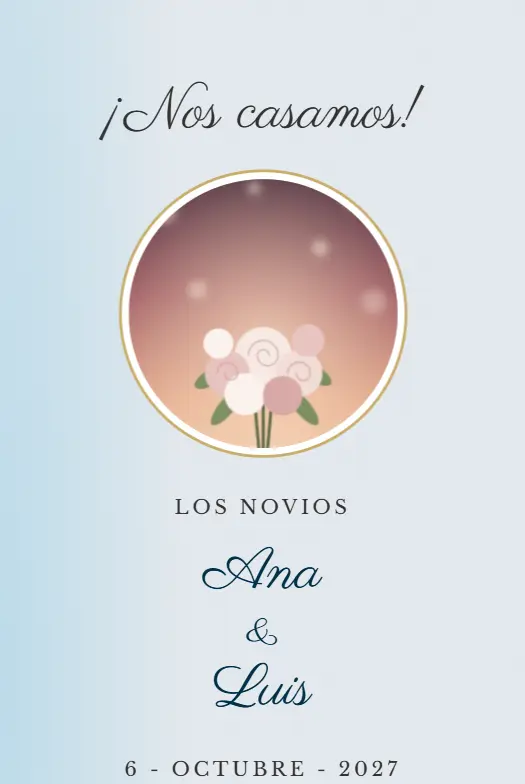 Invitación digital Aguamarina para boda