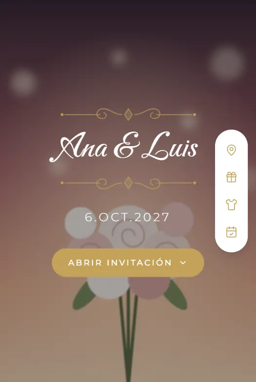 Invitación digital Áurea para boda