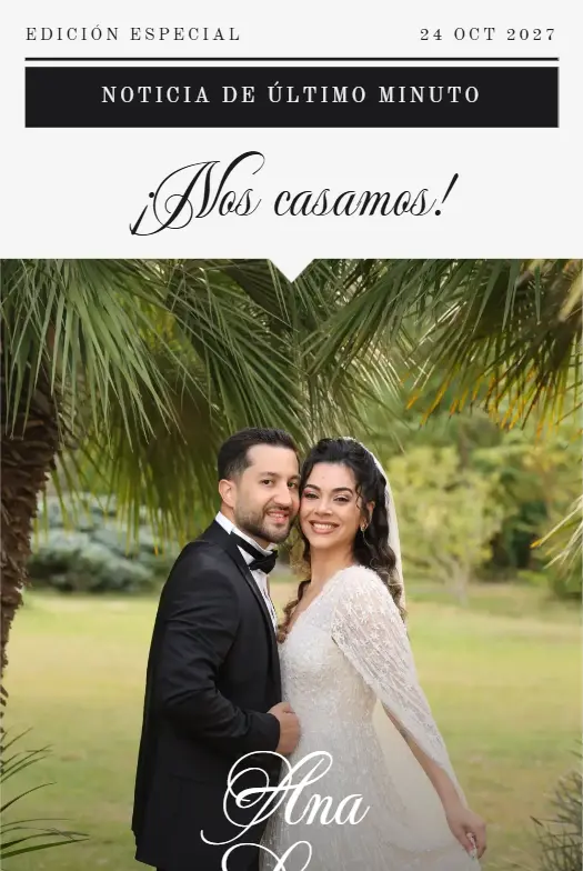 Invitación digital Gaceta para boda