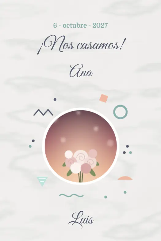Invitación digital Mármol para boda
