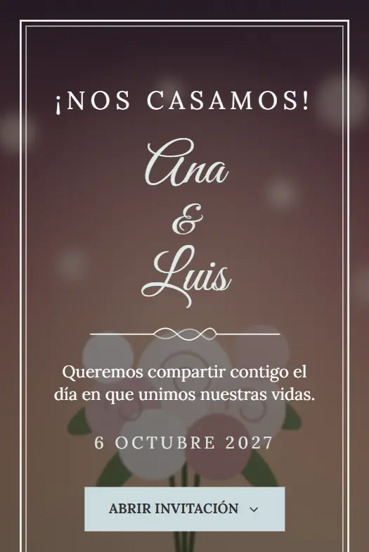 Invitación digital Menta para boda