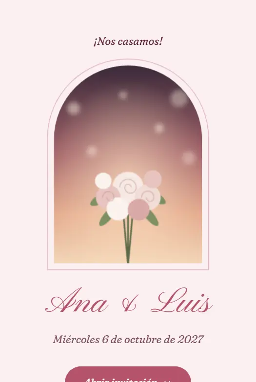 Invitación digital Romántico para boda