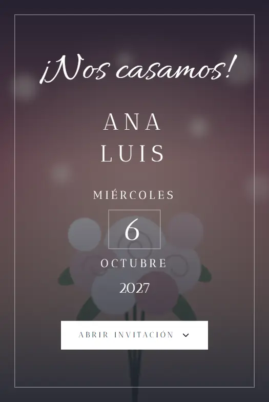 Invitación digital Zafiro para boda